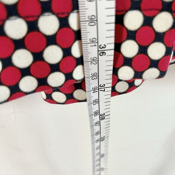 Lands End Dress Womens Sz 16 Red Ponte Polka Dot Sheath Sleeveless Stretch - Picture 9 of 10